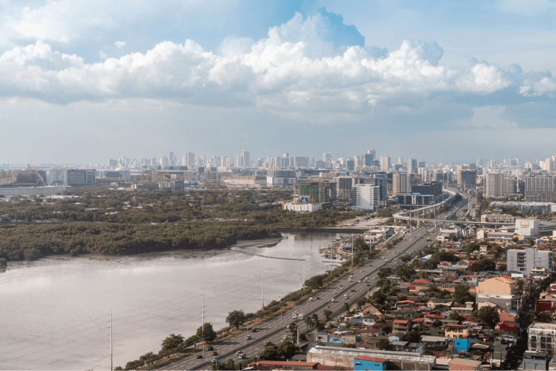 cavitex and manila skyline