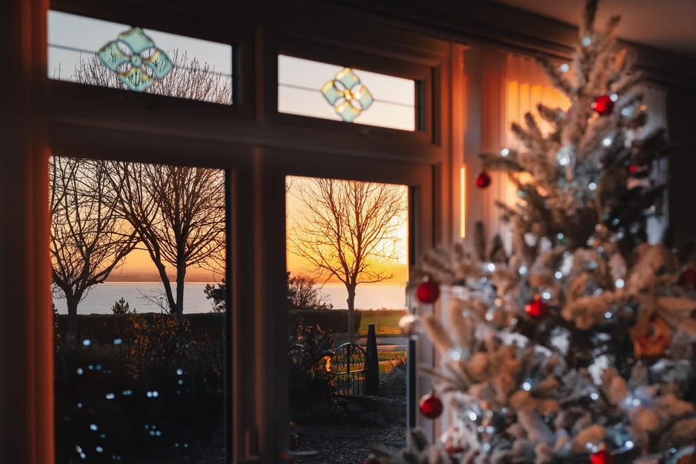 secured windows at home during christmas