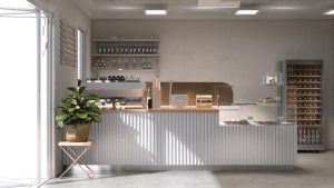 Interior,Design,Of,Modern,Loft,Coffee,Shop,Cafe,With,Counter,