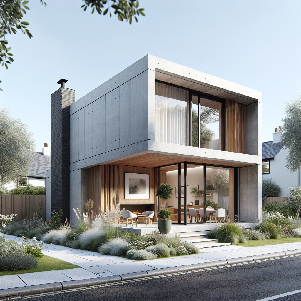 Image,A,Photo,Realistic,Rear,Flat,Roof,Modern,Contemporary,Architecture